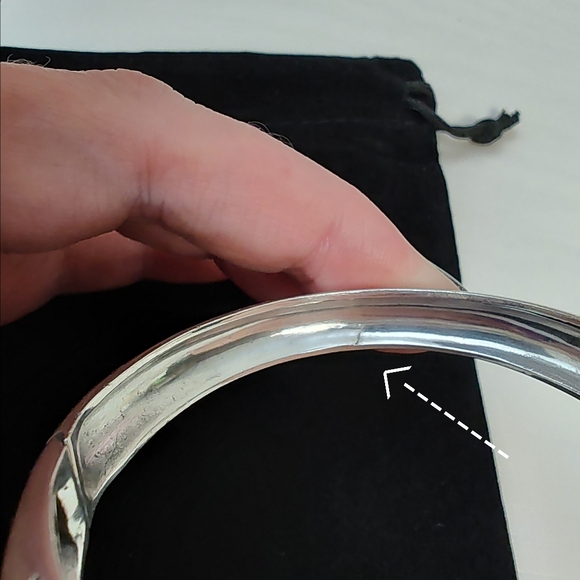 1930's Art Deco Sterling Silver Red Paste Rhinestone Marcasite Hinged Bracelet - Picture 11 of 16